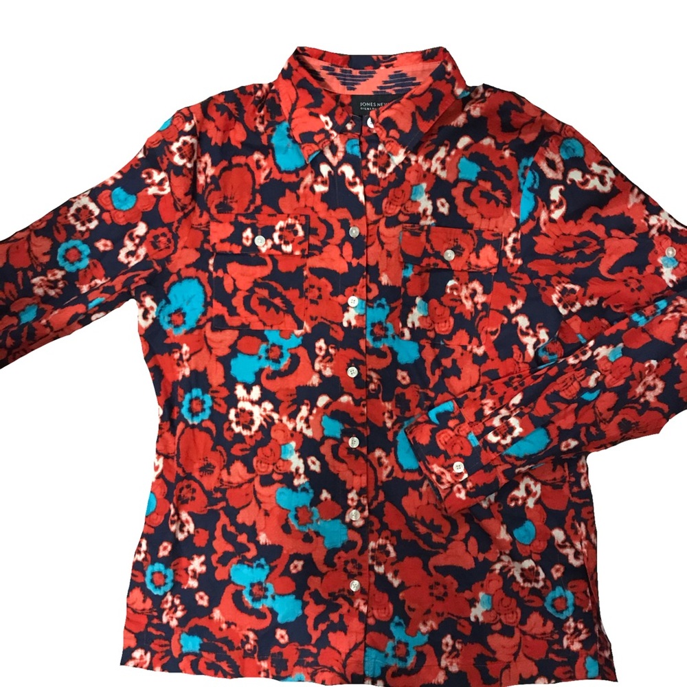 Colorful button up collared shirt